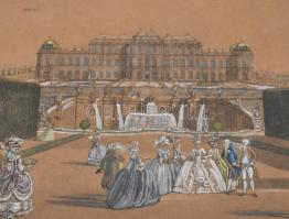 Carl Schütz (1745-1800) festménye után: Das Schloss Belvedere gegen den Garten (Bécs, Belvedere kast...