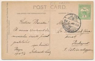 1913 Bágyon, Badeni (Torda); Dobieczky nyaraló, villa, a tulajdonos Dobieczki Sándor levelével, címz...