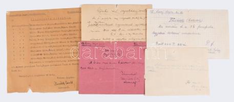 ca 1930 Cserkész gyűjtemény kb 50 db vegyes cserkész feljegyzés: csapatnévsor, szolgálati beosztás, ...