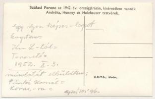 Szálasi Ferenc az 1942. évi országjárásán, kíséretében vannak Andréka, Henney és Holzhauser testvére...