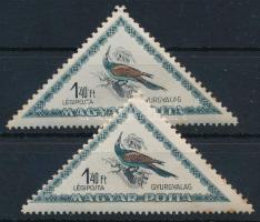 1952 Madarak 1,40Ft, "az értékszám után még egy pont" lemezhiba (rozsda / stain) + támpéldány