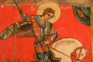 Sárkányölő Szent György - modern kézzel festett ikon, 35x26 cm