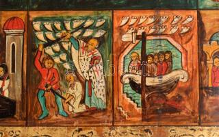 Szent Miklós és élete - modern kézzel festett ikon, 49x38 cm