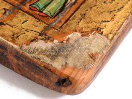 Szent Miklós és élete - modern kézzel festett ikon, 49x38 cm