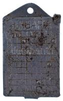 1950 k. Rákosi-kori 'számkódos', Al katonai azonossági jegy (dögcédula) (48x29mm) T:F hajl...