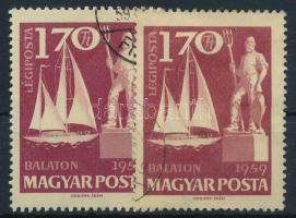 1959 Balaton 1,70Ft, a légiposta szó L betűje törött + támpéldány