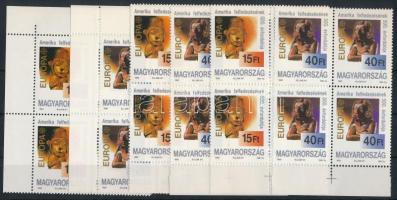1992 Europa CEPT Amerika felfedezése 12 db sorozat ívszéli, ívsarki négyestömbökben (14.400)