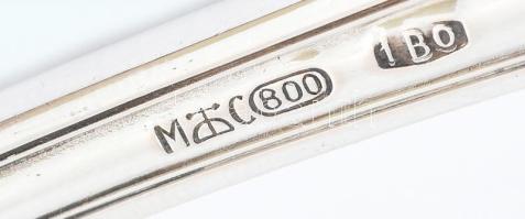 Ezüst(Ag) szervírozó villa, jelzett, h: 22 cm, nettó: 114,1 g