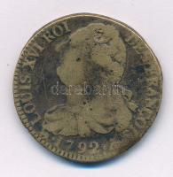 Franciaország 1792A 2S bronz "XVI. Lajos" T:F France 1792A 2 Sols bronze "Louis XVI" C:F