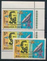 1976 100 éves az első távbeszélő összeköttetés 3Ft pár, a "a telefonzsinórból kilóg a vörös szín" + támpéldány