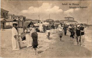 1921 Pesaro, Spiaggia e Bagnanti / beach, bathers (fa)