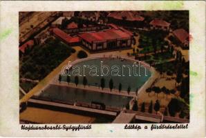 1943 Hajdúszoboszló, látkép a fürdővel (fl)