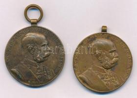1898. "Jubileumi Emlékérem a Fegyveres Erő Számára / Signum memoriae (AVSTR)" (2x) bronz kitüntetések mellszalag nélkül, füllel, egyik karikával T:XF,VF