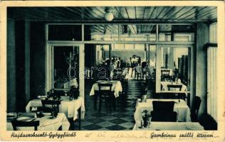 1939 Hajdúszoboszló, Gambrinus szálloda, étterem belső (EB)