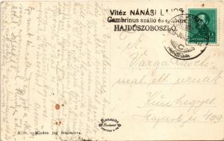 1939 Hajdúszoboszló, Gambrinus szálloda, étterem belső (EB)