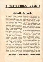 "Ingyen kapja a Pesti Hírlapot 15-étől e hó végéig, ha most két pengőért előfizet". A Pest...
