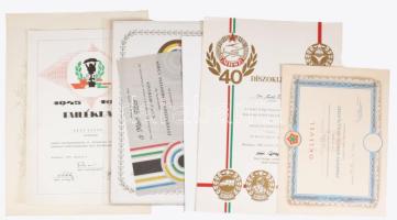 ca 1970-1990 10 db klf érdekes szocreál oklevél, közötte katonai, MHSZ, stb