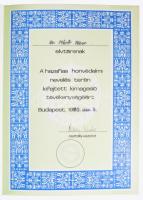 ca 1970-1990 10 db klf érdekes szocreál oklevél, közötte katonai, MHSZ, stb