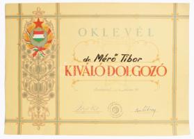 ca 1970-1990 8 db klf érdekes szocreál oklevél, közötte katonai, Munkásőr, stb + 4 db kitüntetés vis...