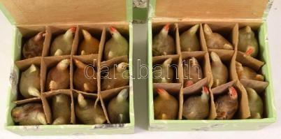 48 darab klf jáde figura, macska, nyúl, kakas, tyúk, m: 4,5 cm alatt