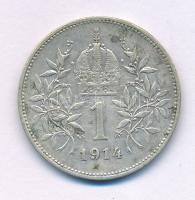 Ausztria 1914. 1K Ag "Ferenc József" T:XF,VF patina Austria 1914. 1 Corona Ag "Franz Joseph" C:XF,VF patina Krause KM#2820