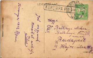 1912 Korompa, Krompach, Krompachy (Szepes); vasgyár, iparvasút, Hernád, híd. Balkányi S. kiadása / i...