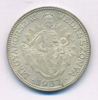 1937. 2P Ag "Madonna" T:AU,XF patina Adamo P7