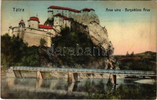 1911 Árvaváralja, Oravsky Podzámok; Tátra, Árva vára, híd. Neumann József kiadása, W. L. Bp. / Burgschloss Árva / Oravsky hrad / castle, bridge