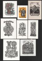 Herbert Ott (1915-1987): 8 db ex libris és kisgrafika. Klf. technikák, papír, mindegyik jelzett, klf. méretekben.