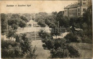 1915 Zombor, Sombor; Erzsébet liget. Kaufmann Emil kiadása / park (fl)
