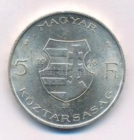 1946. 5Ft Ag "vastag Kossuth" kapszulában T:AU,XF apró ph. Adamo F8