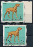 1967 Magyarországi kutyafajták 1Ft a fekete szín álkettősnyomatával + vastag nyelv + támpéldány