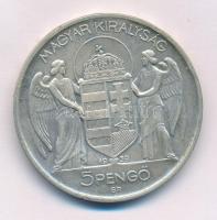 1939. 5P Ag "Horthy balra" T:AU kis patina, kis karc Adamo P8.2