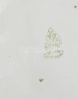 Gránit Warhanek C. Budapest pruszlis fajansz tál, jelzett, kis kopással 26x15 cm