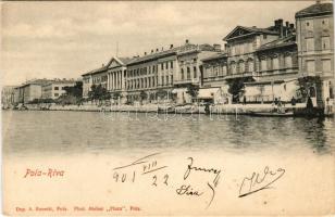 1901 Pola, Pula; Riva, Palazzo Stabale / Stabsgebäude / Osztrák-Magyar Haditengerészet palotája / Austro-Hungarian Navy, K.u.K. Kriegsmarine palace. Dep. A. Bonetti. Phot. Atelier "Flora" (fl)