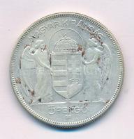 1930. 5P Ag "Horthy jobbra" T:AU,XF enyhén hajas, kis patina
Adamo P8
