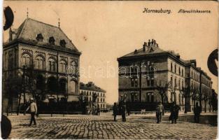 Korneuburg, Albrechtskaserne. Karl Minnich / Albert kaszárnya, K.u.k. katonák / military barracks, K.u.k. soldiers (ragasztónyomok / glue marks)