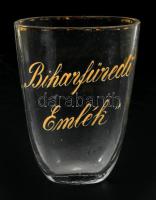 ca 1910 Biharfüredi emlék festett emlék pohár. kopással hibátlan / Stana de Vale Ro commemoratíve glass 10 cm
