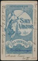 1913 Hölgy (Marie Reuss) portréja, vizitkártya Saly Viktor zalaegerszegi műterméből, a hátoldalon de...