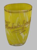 ca 1910 Herkulesfürdő festett emlék pohár. kis kopással hibátlan / Baile Herculeane RO,, commemoratíve glass 9 cm