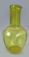 XIX. sz vége. Urán zöld kiöntő. Kézzel készült hutaüveg, hibátlan 17 cm