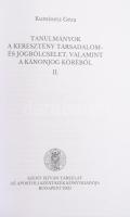 Kuminetz Géza: Tanulmányok a keresztény társadalom- és jogbölcselet, valamint a kánonjog köréből I-I...