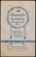 cca 1910 Két kislány portréja, vizitkártya Steegmüller Károly szombathelyi műterméből, 10,5x6,5 cm (...