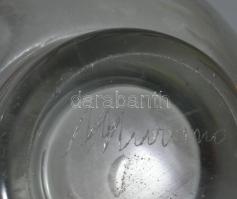 Piros füles kiöntő. XIX. sz. fújt hutaüveg, hibátlan 13 cm