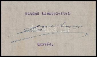 1920 Győr, kispéczi Perl József (1850-1927) ügyvéd saját kezűleg aláírt, gépelt levele Gelbmann Jenő...