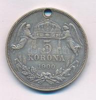 1900KB 5K Ag "Ferenc József" T:XF,VF kis patina, ph., lyukasztott Adamo K7