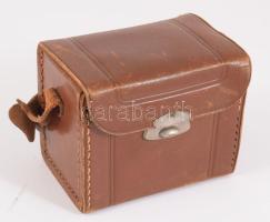 cca 1930 Zeiss Ikon Baby-Box fényképezőgép, jelzett, bőr tokkal