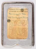 Fényképes BKV bérlet, BSZKRT. fémtokban, 10,5x7,5 cm