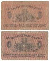 Csehszlovákia 1919. 1K (2x) "023" és "179" T:VG Czechoslovakia 1919. 1 Koruna (2x) "023" and "179" C:VG Krause 6.a