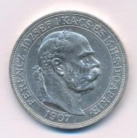 1907KB 5K Ag "Ferenc József koronázásának 40. évfordulója" kapszulában T:AU,XF kis karc Adamo K7.1